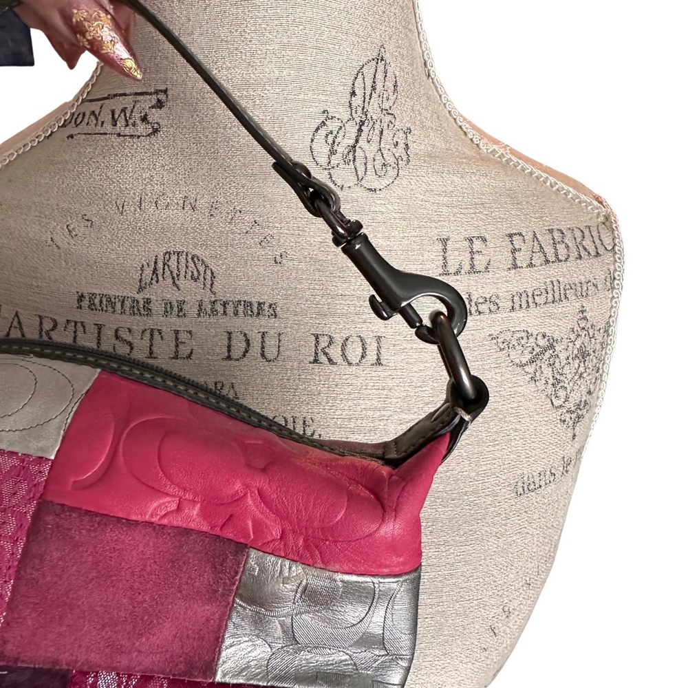 Y2K Coach Pink Patchwork Demi Baguette
Shoulder Bag Small Mini Purse - Picture 6 of 8